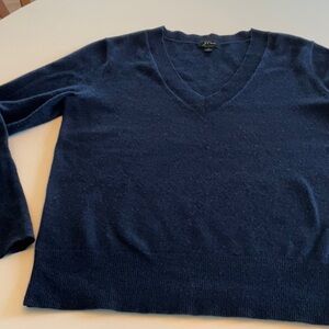 JCrew Navy blue cashmere Vneck sweater